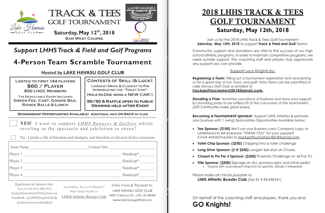 LHHS Track & Tees Golf Tournament and Raffle Fundraiser